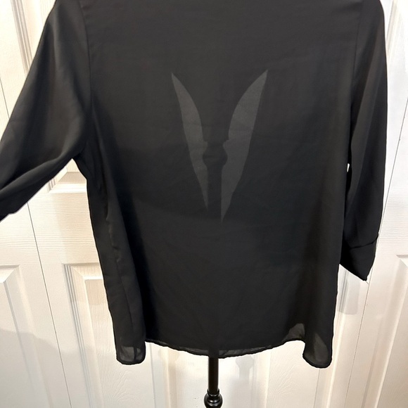Charolette Russe Sheer Zipper Deep V Top - Picture 6 of 6